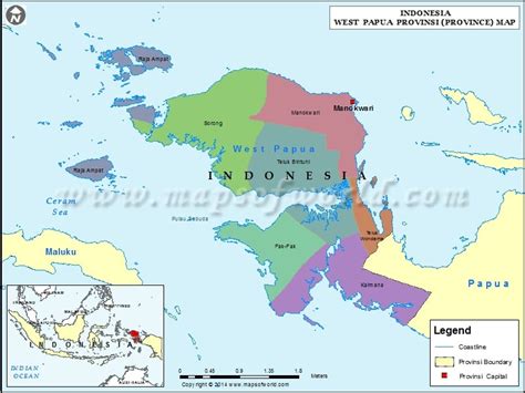 West Papua Map, Map of West Papua Province, Indonesia