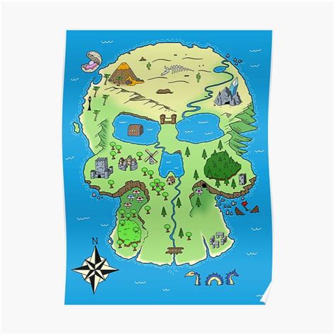 "Skull Island Map" Poster for Sale by Rennis05 | Redbubble