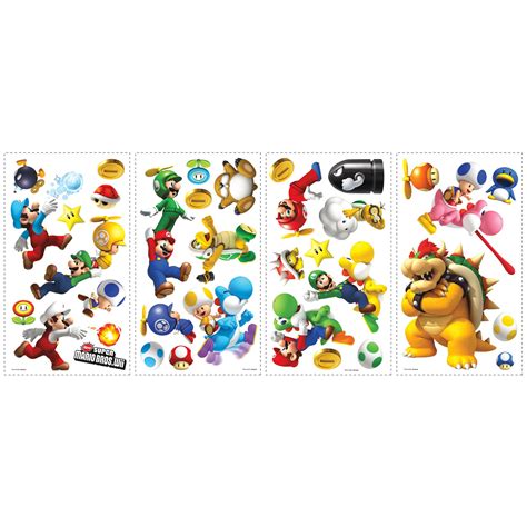 Room Mates Popular Characters Super Mario Bros. Wii Wall Decal ...