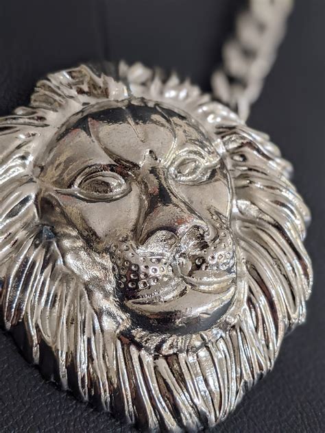 Silver Lion Pendant Necklace