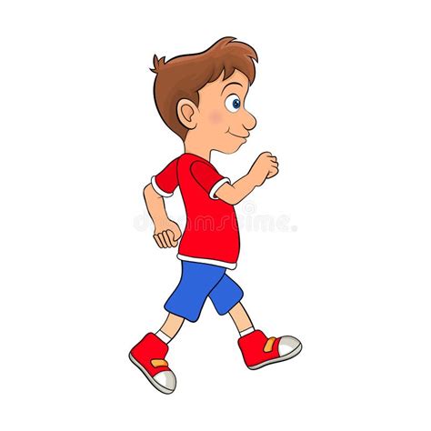 Preschool Boy Walking Cartoon Design Isolated on White Background Stock ...