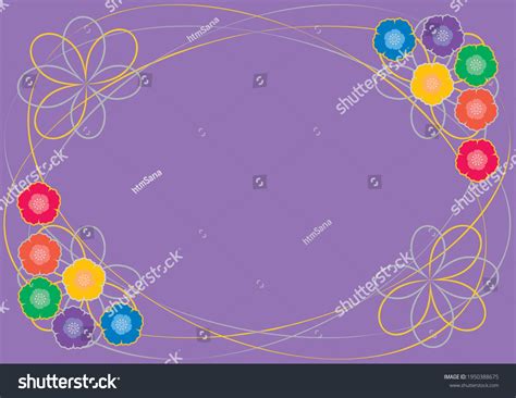 Rainbow Color Flowers Line Art Purple Stock Vector (Royalty Free ...