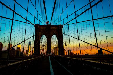 Sunrise on the Brooklyn Bridge Nyc Subway, Brooklyn Bridge, Gopro ...