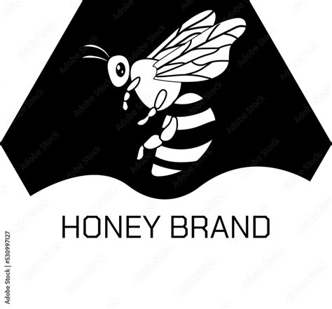 Black and white vector logo for a honey shop. Bee logo vector. Design ...