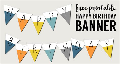 Free Printable Happy Birthday Banner - Paper Trail Design