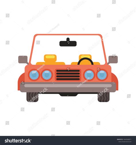 Red Car Front View Vector Illustration Stock Vector (Royalty Free ...