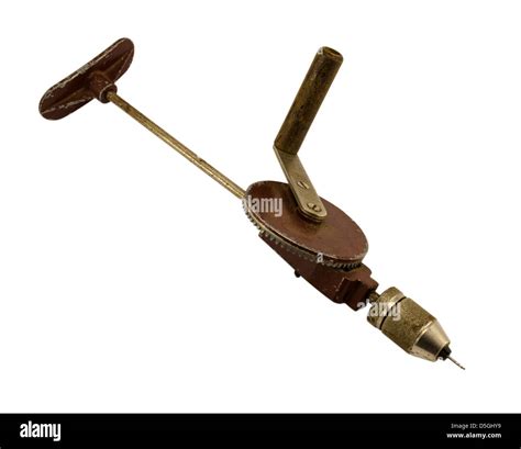 retro manual hand drill tool isolated on white background Stock Photo ...