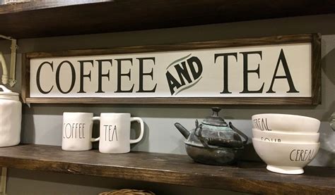 Coffee and Tea Sign / Coffee Bar Signs / Kitchen Signs / Tea