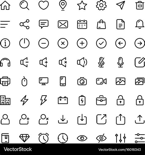 Basic line icon set for web and mobile Royalty Free Vector