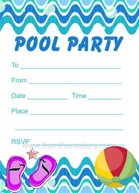 Free Printable Pool Party Invitations