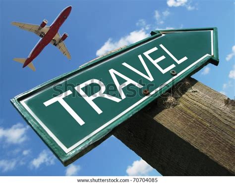 Travel Road Sign Stock Photo (Edit Now) 70704085