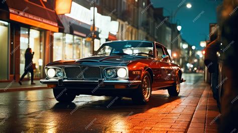 Premium AI Image | Vintage car street photography cinematic shot