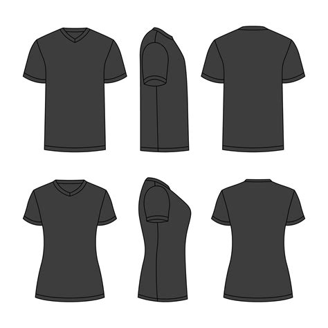 Outline Black T-shirt Template 21246437 Vector Art at Vecteezy