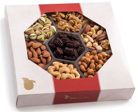 Delightful Holiday Treat: Red Gold Mixed Nuts Gift Basket Perfect Gift ...