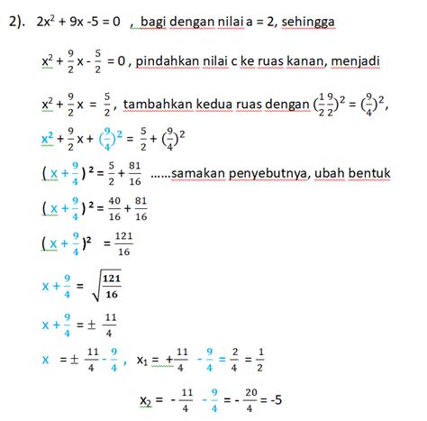 `: Melengkapkan Kuadrat sempurna