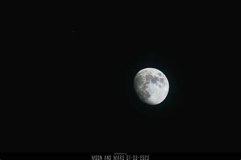 Astrophoto: Moon and Mars – 01/03/2023 – Astrophotography and Astronomy