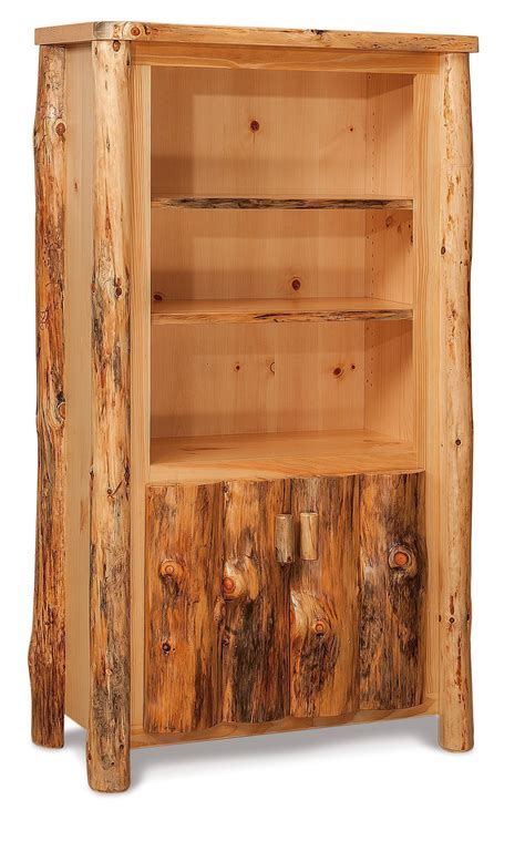 Rustic Log Bookcase from DutchCrafters Amish Furniture