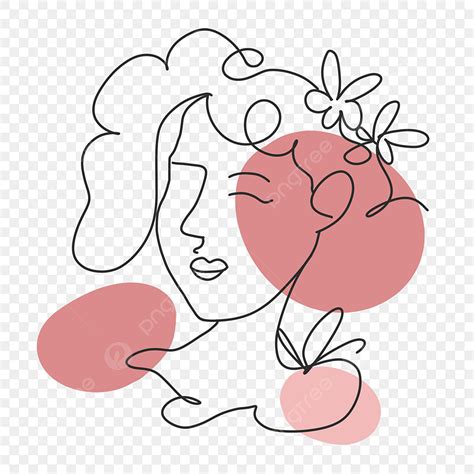 Abstract Woman Face PNG Picture, Powder Abstract Line Painting Flower ...