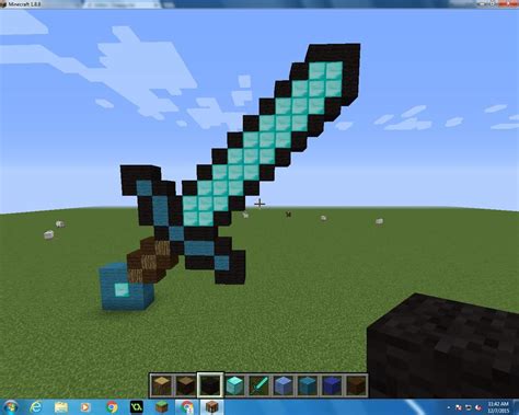 Minecraft Pixel Art Diamond Sword