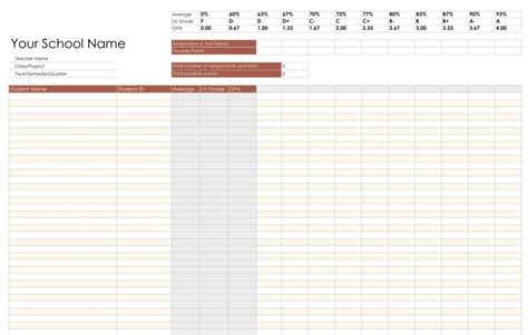 Student Grades Excel Template