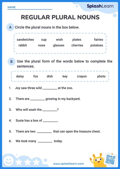 Fun with Regular Nouns - ELA Worksheets - SplashLearn