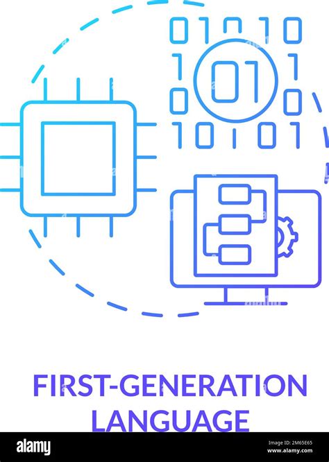 First-generation programming language blue gradient concept icon Stock ...