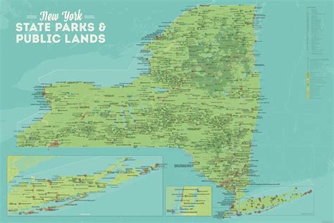 New York State Parks & Public Land Map 24x36 Poster - Best Maps Ever