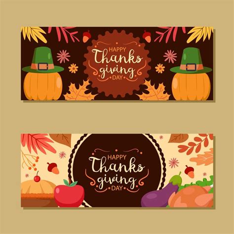 Hand drawn thanksgiving banner set 11439435 Vector Art at Vecteezy