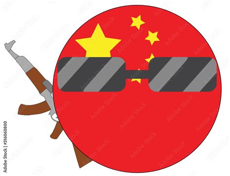 Cool China flag emoji. Round Chinese flag emoticon wearing sunglasses ...