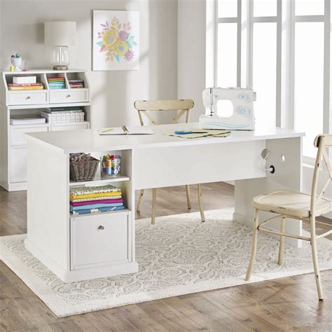 Better Homes & Gardens Craftform Sewing and Craft Table, White Finish ...