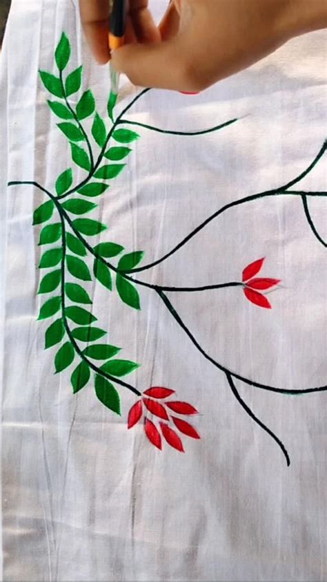 Simple fabric painting ideas easy leaf design – Artofit