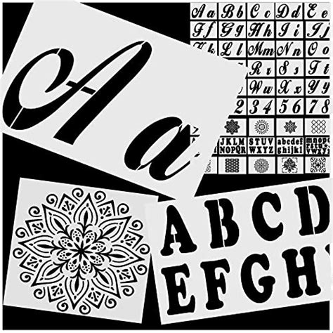 Large Letter Stencils 45 Reusable Cursive Art Kit for Calligraphy ...