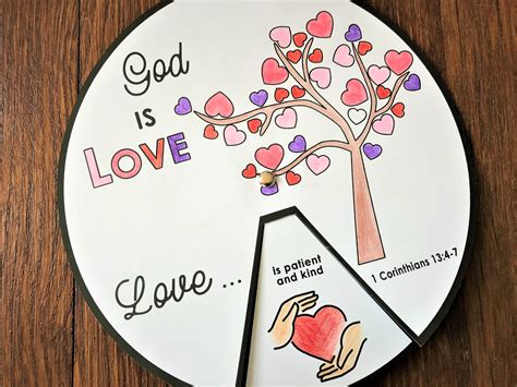 God Is Love 1 Corinthians 13 Coloring Wheel Printable Bible Etsy