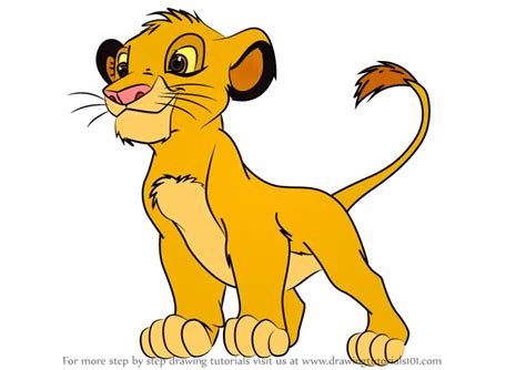 Learn How to Draw Baby Simba from The Lion King (The Lion King) Step by ...