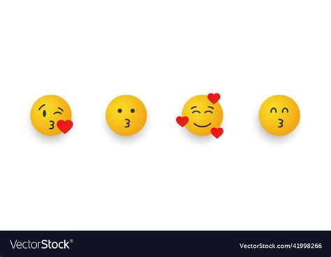 Icon smile emoji cartoon with hearts smiley Vector Image