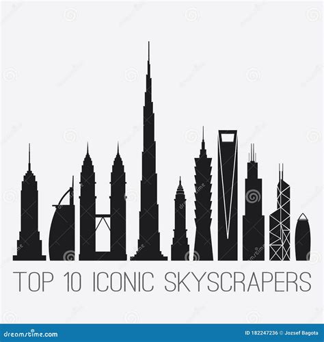 Iconic Skyscrapers Collection Stock Vector - Illustration of collection ...