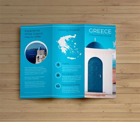 Creative Blue Greece Travel Trifold Brochure Idea pertaining to Travel ...