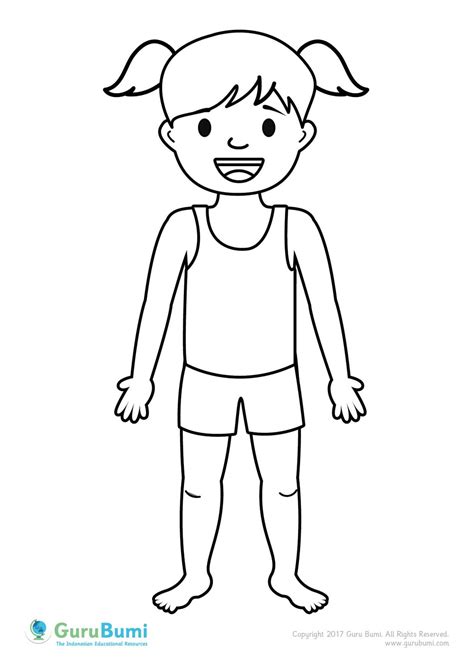 Gambar Anggota Badan Sketch Coloring Page