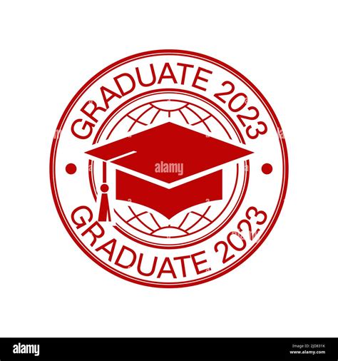 Graduate and class of 2023 with a graduation cap. Vector illustration ...