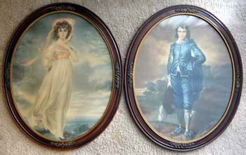 Antique Blue Boy & Pinkie paintings Original Wood Frame | #83620963