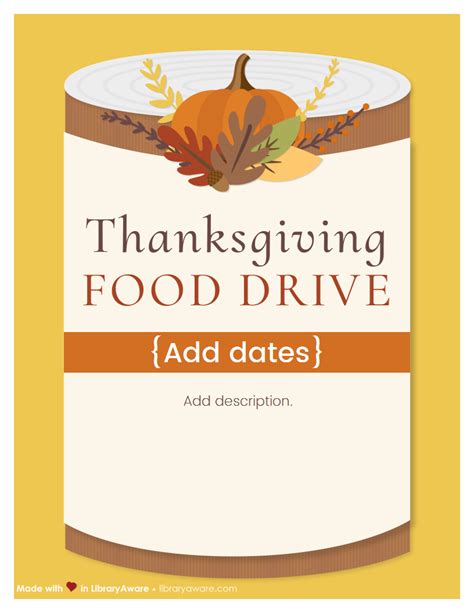 Thanksgiving Food Drive Flyer Template | Card Template