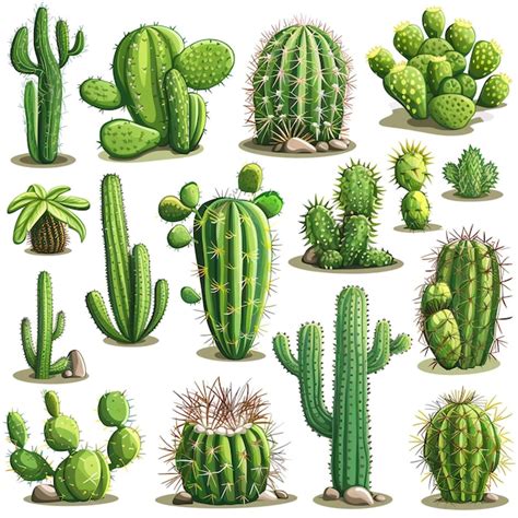 Premium Photo | A collection of different types of cactus and cactus