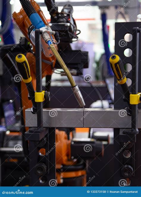 Robotic Arc Welding Machine Stock Photo - Image of production, product ...