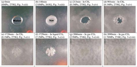 Meniscus experiment. (a) Water droplet, scale 8.7 mm diameter, (b) ice ...