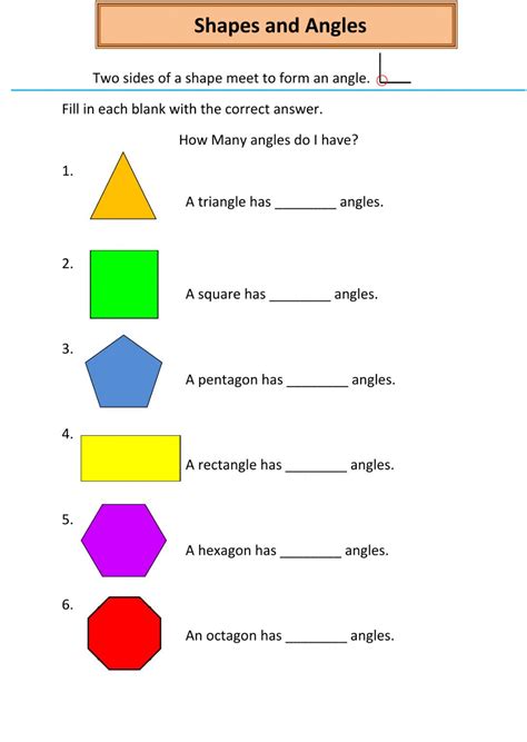 Lines Shapes And Angles Worksheet - Angleworksheets.com