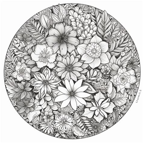 Premium AI Image | A drawing of flowers in a circle