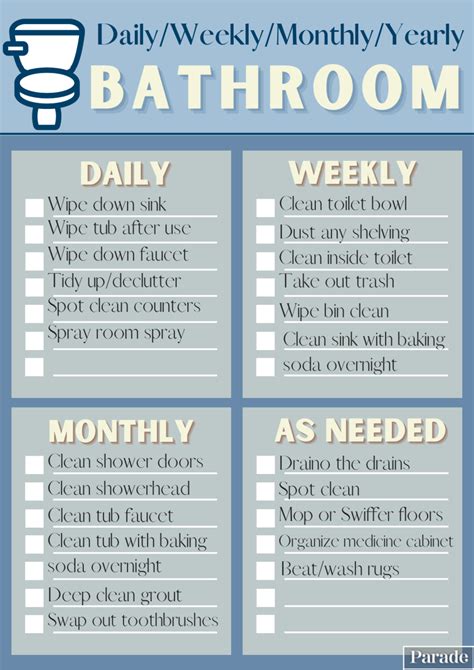 Bathroom Cleaning Checklist: 10 Free, Printable Options - Parade