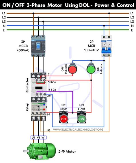 Dol Starter Control Diagram Three Phase Dol Wiring