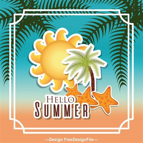 Summer illustration vector free download