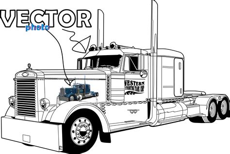 Semi Truck Vector Free at Vectorified.com | Collection of Semi Truck ...